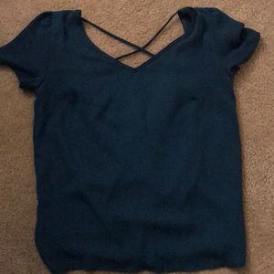 V neck with open back